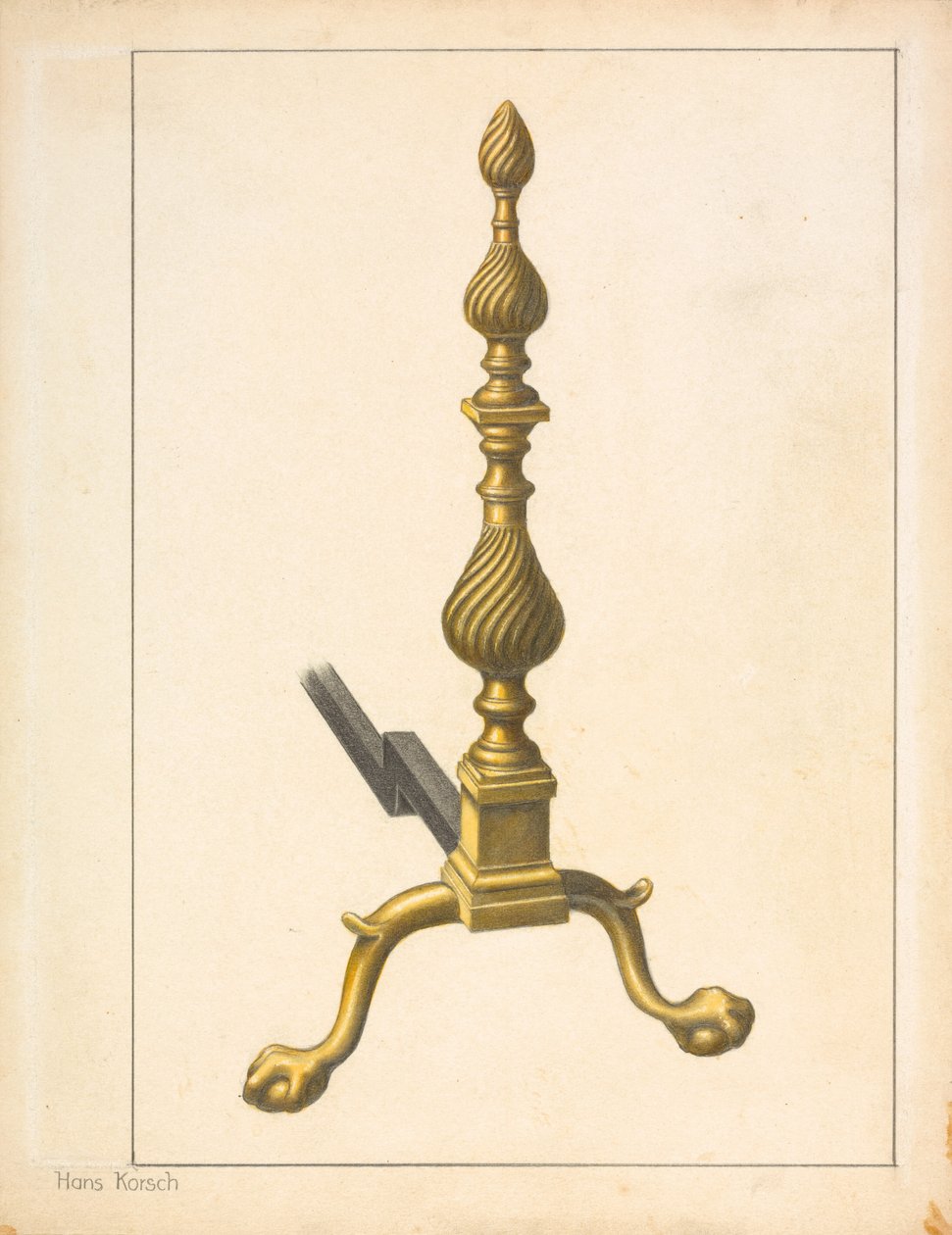 Andiron (jeden z pary) autorstwa Hans Korsch