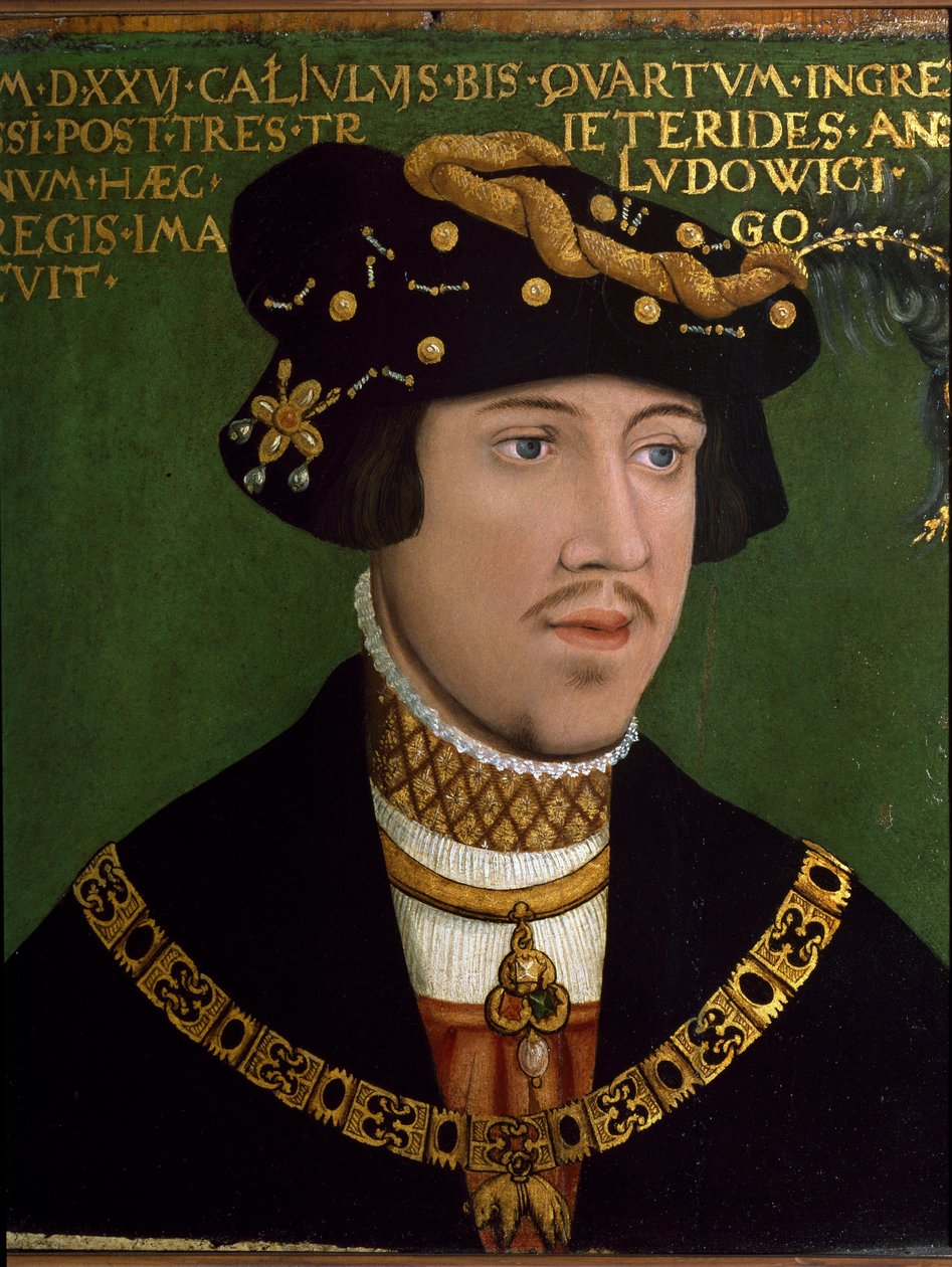 Portret Ludwika II Węgierskiego autorstwa Hans Krell