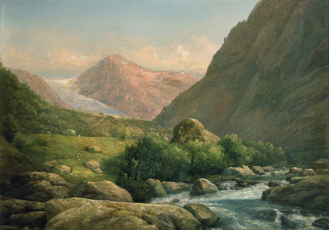 Lodowiec Bondhus (olej na płótnie) autorstwa Hans Leganger Reusch