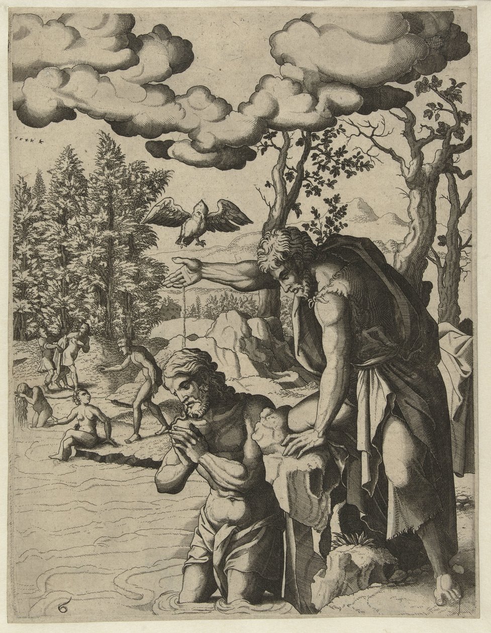 Chrzest Chrystusa Życie Jana Chrzciciela (tytuł serii) autorstwa Hans Liefrinck (I) (attributed to)