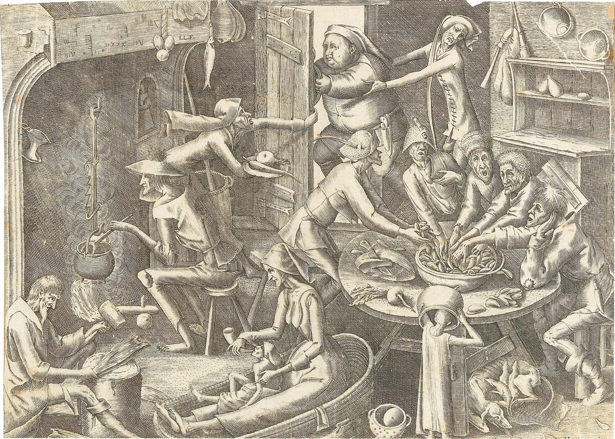 Kuchnia uboga wg Pietera Bruegla I, ok. 1563 r. autorstwa Hans Liefrinck the Elder