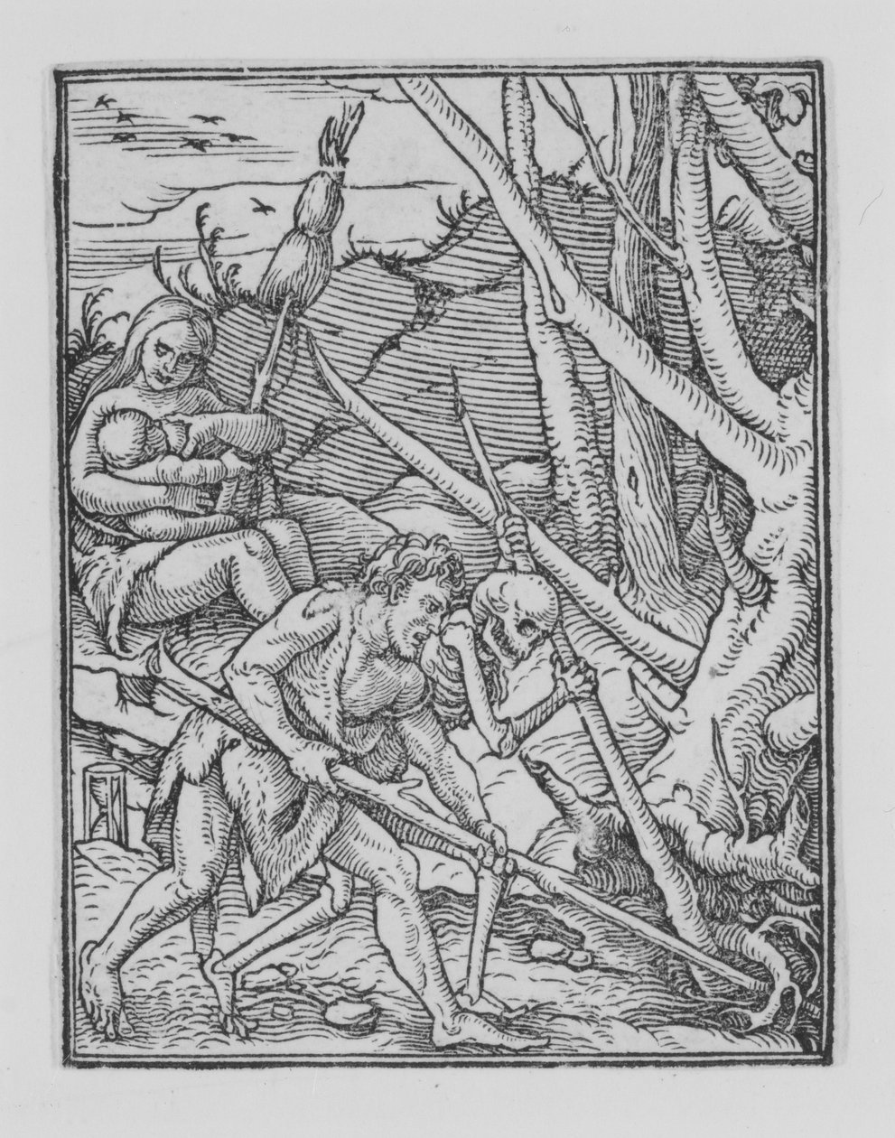 Kopanie Adama, z Tańca śmierci, ca. 1526, opublikowany 1538. autorstwa Hans Lützelburger