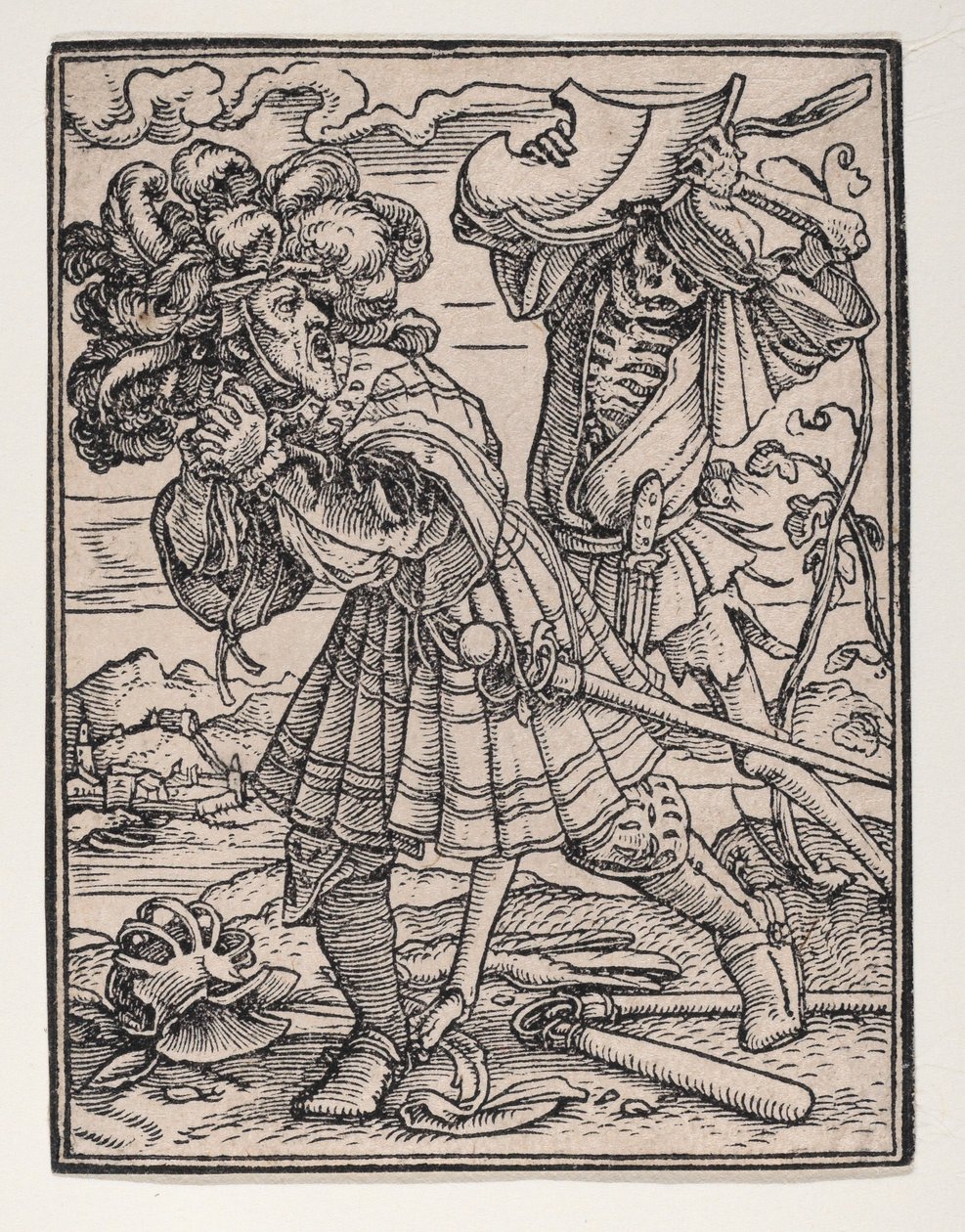Hrabia z Tańca śmierci, ca. 1526, opublikowany 1538. autorstwa Hans Lützelburger