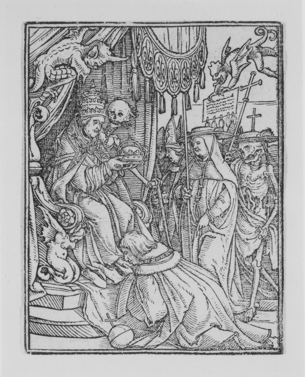 Papież, z Tańca śmierci, ca. 1526, opublikowany 1538. autorstwa Hans Lützelburger
