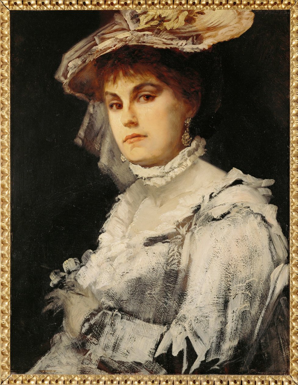 Amalie Makart, pierwsza żona malarza ... (obraz na drewnie) autorstwa Hans Makart