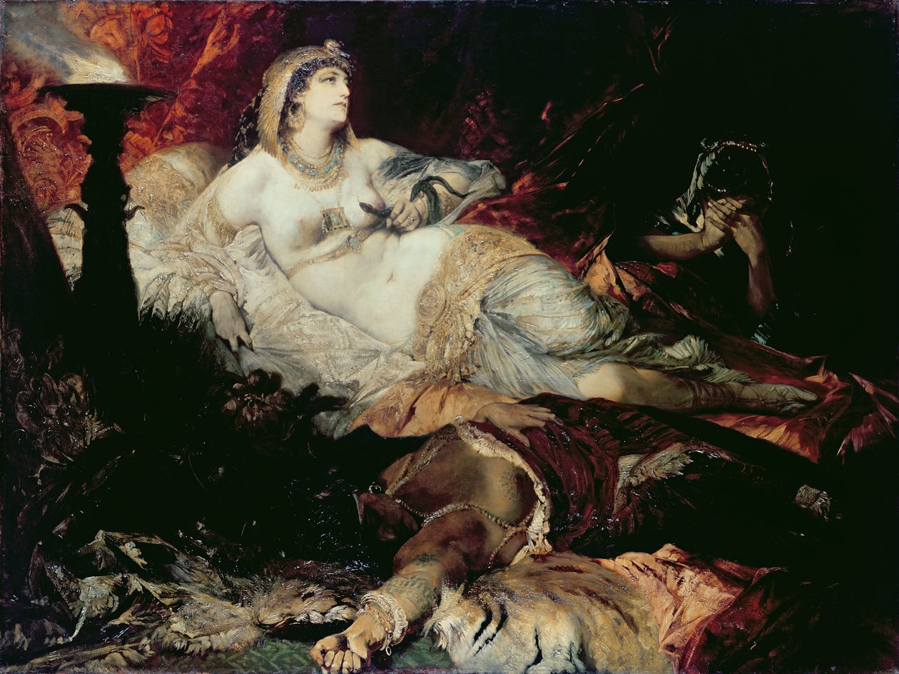 Śmierć Kleopatry (olej na płótnie) autorstwa Hans Makart