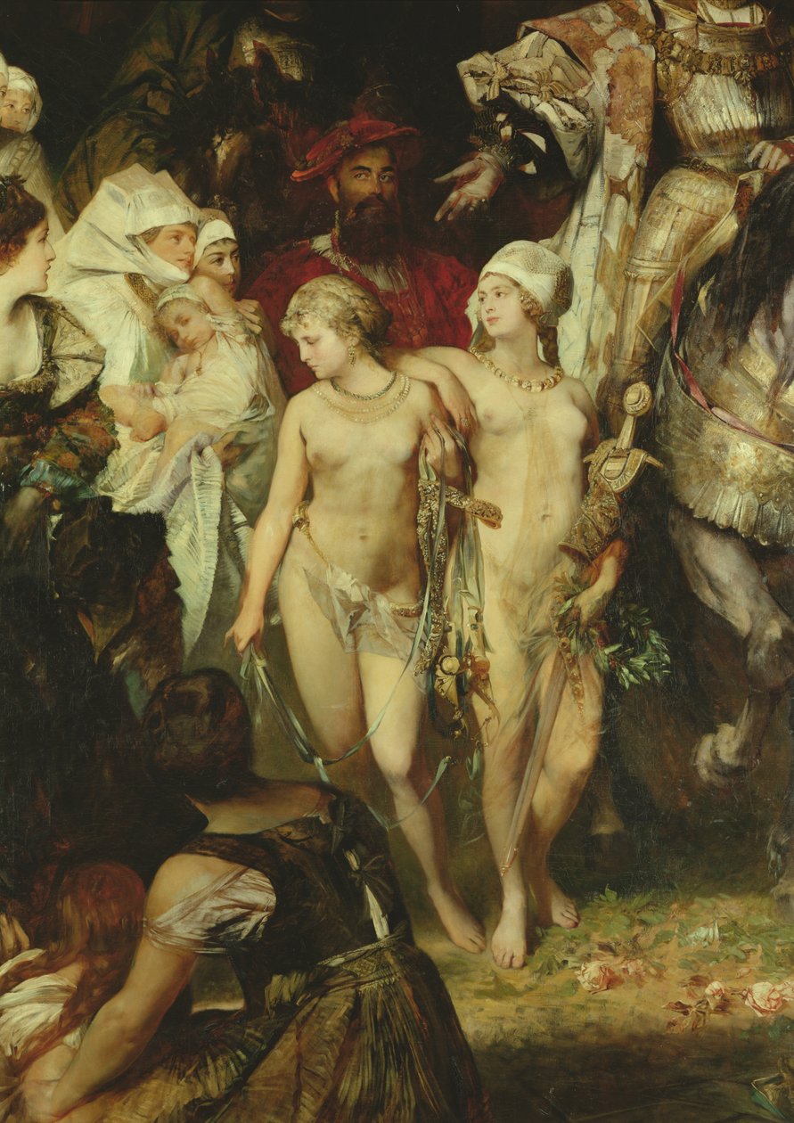 Szczegóły wejścia cesarza Karola V autorstwa Hans Makart