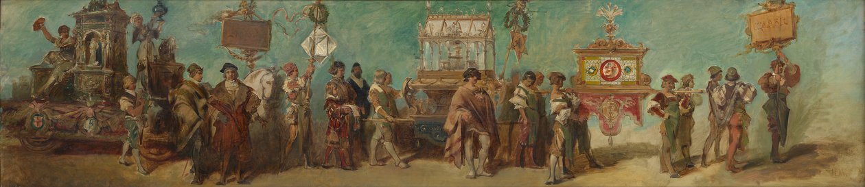 Projekt pochodu świątecznego z 1879 roku - Garncarze i szklarze autorstwa Hans Makart