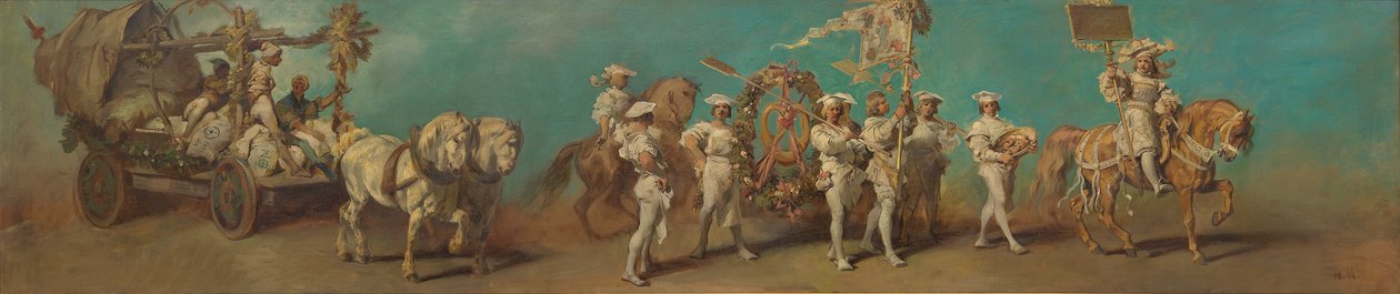 Projekt pochodu uroczystego z 1879 roku - Młynarze i piekarze autorstwa Hans Makart