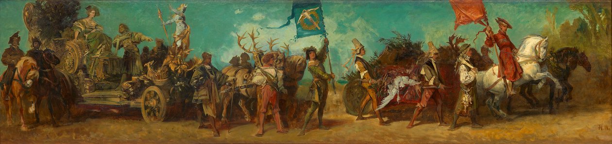 Projekt parady z 1879 roku – platforma poświęcona łowiectwu autorstwa Hans Makart