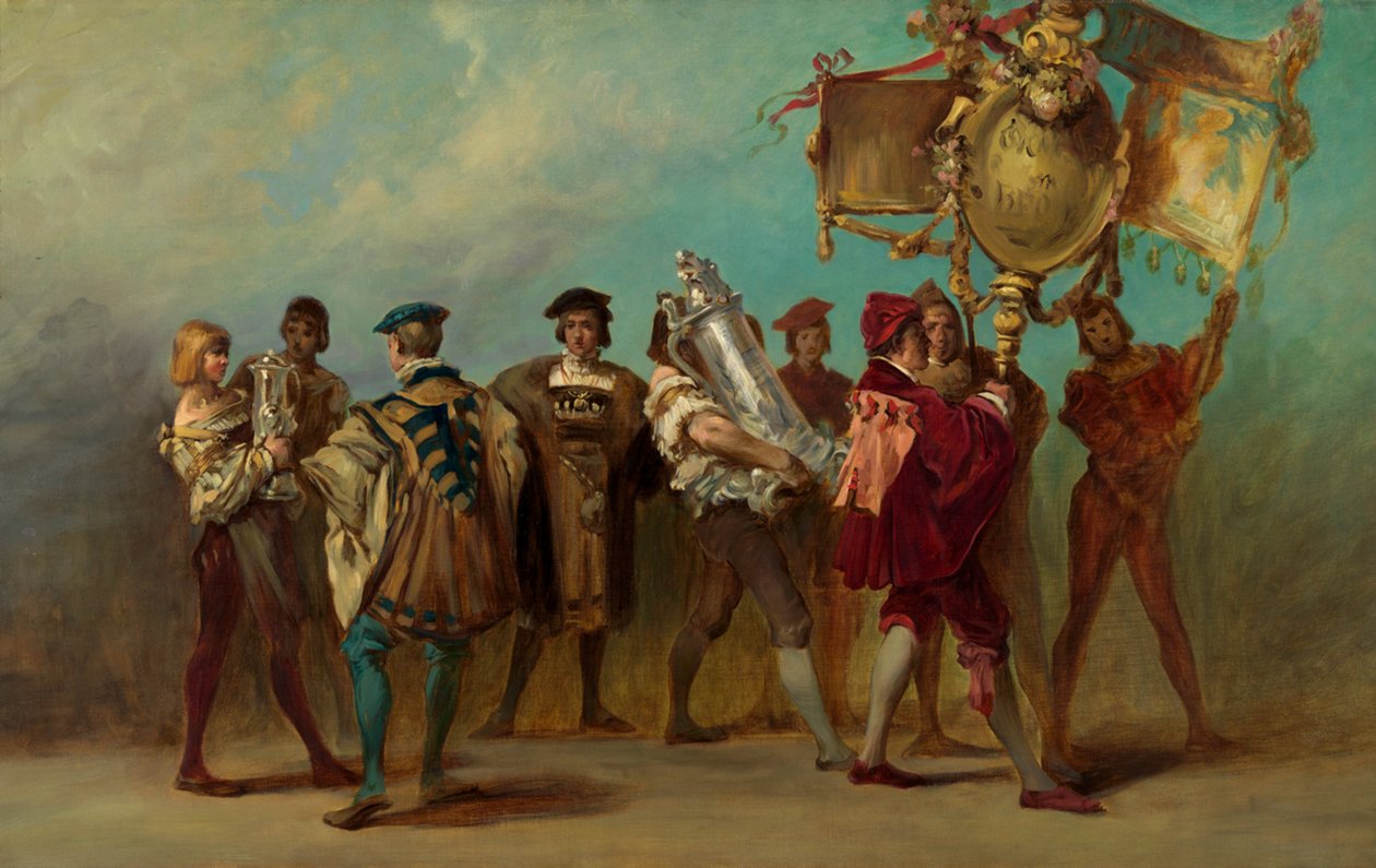 Projekt pochodu uroczystego z 1879 roku - rytownicy i odlewnicy brązu autorstwa Hans Makart