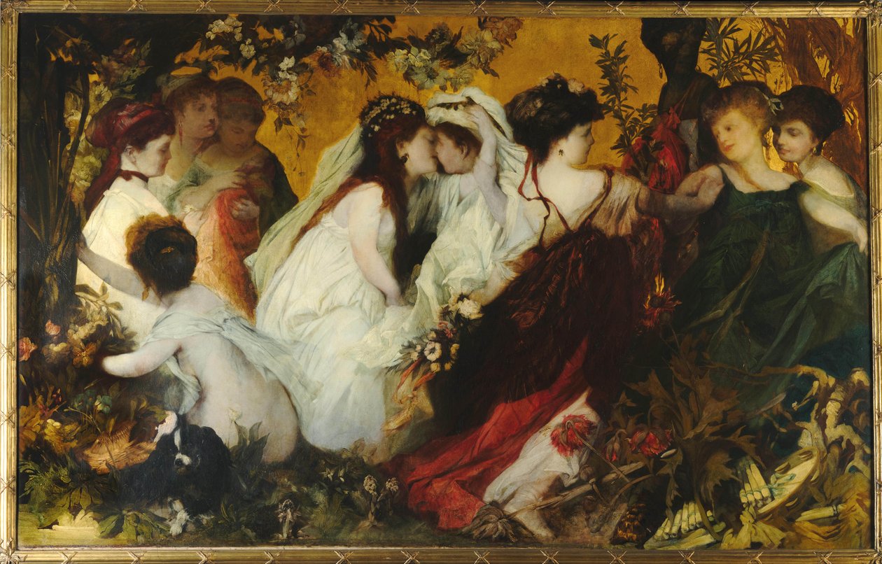 Amoretti współczesne, Tryptyk, prawy panel, 1868. autorstwa Hans Makart