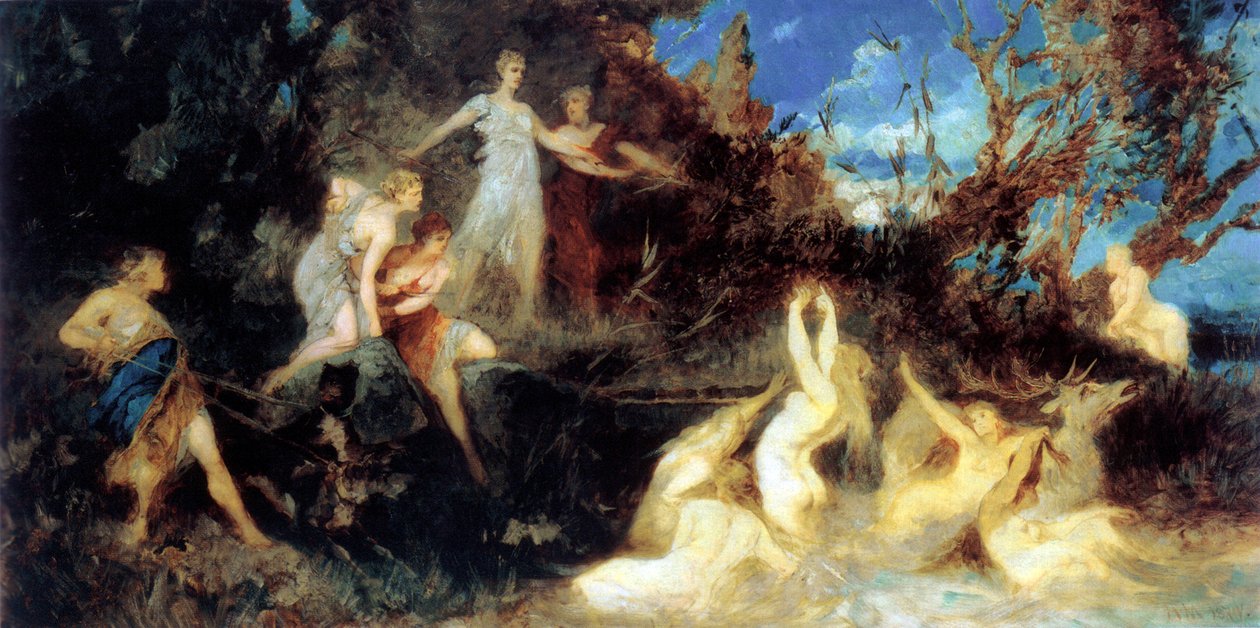 Polowanie na Dianę, studium, 1879. autorstwa Hans Makart