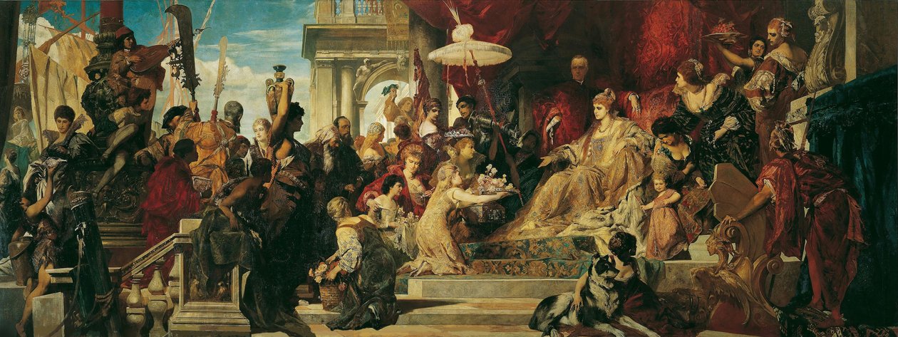 Wenecja składa hołd Caterinie Cornaro autorstwa Hans Makart