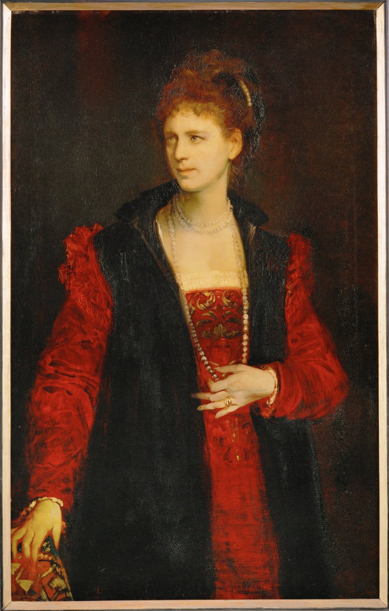 Zerline Gabillon, aktorka wiedeńskiego Burgtheater ... (obraz na płótnie) autorstwa Hans Makart