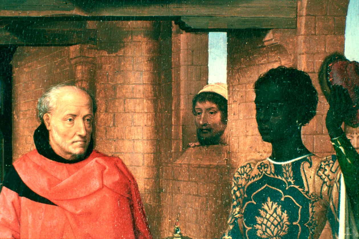 Pokłon Trzech Króli, Tryptyk, Szczegół, c1453-1494 autorstwa Hans Memling