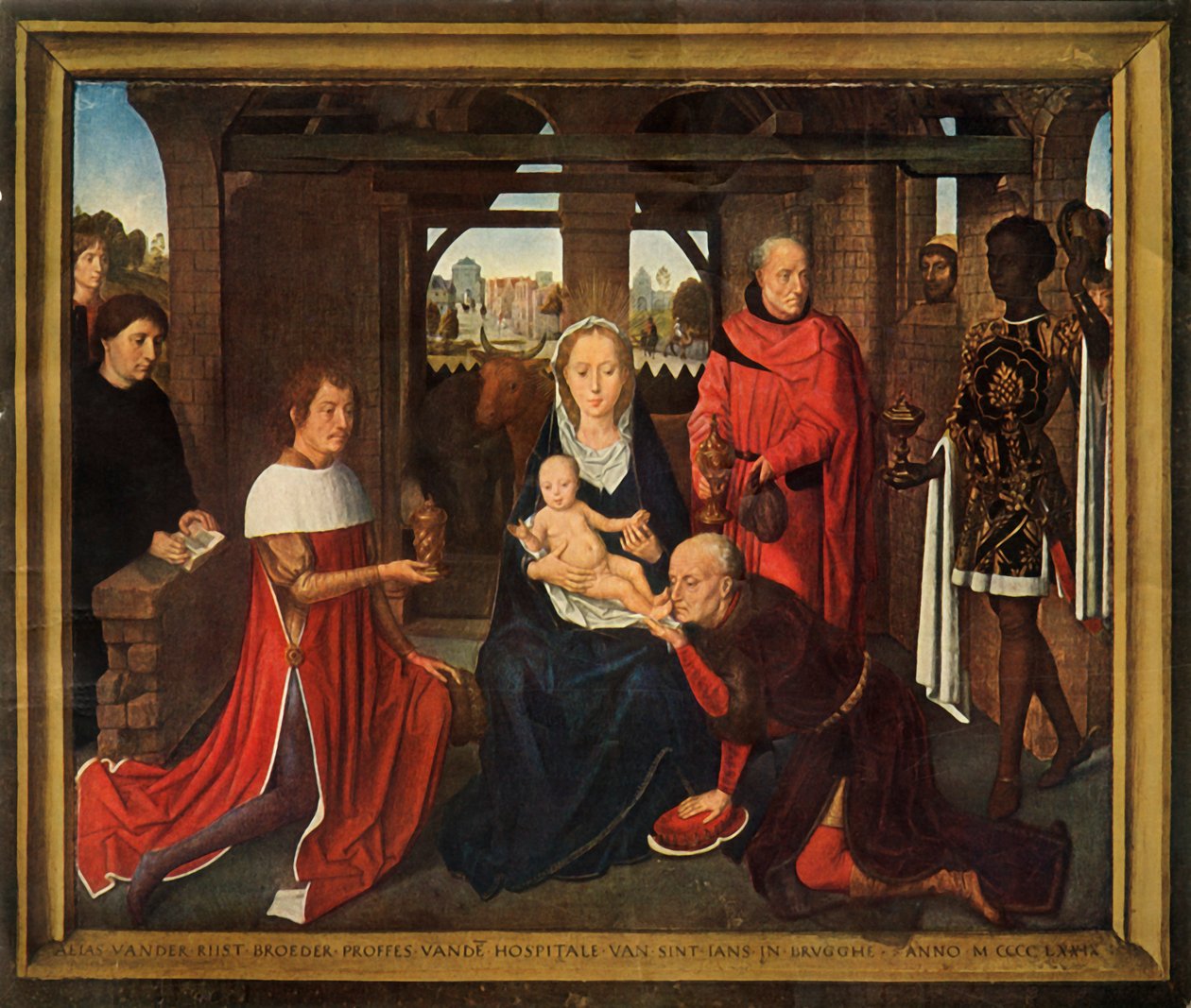 Centralny panel z tryptyku Adoracja Trzech Króli, 1479-1480. autorstwa Hans Memling