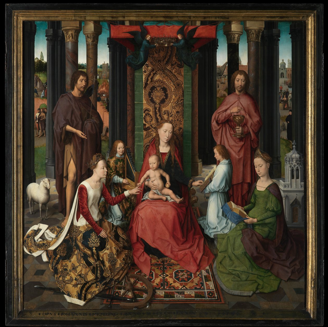 Panel centralny Tryptyku św. Jana Chrzciciela i św. Jana Ewangelisty autorstwa Hans Memling
