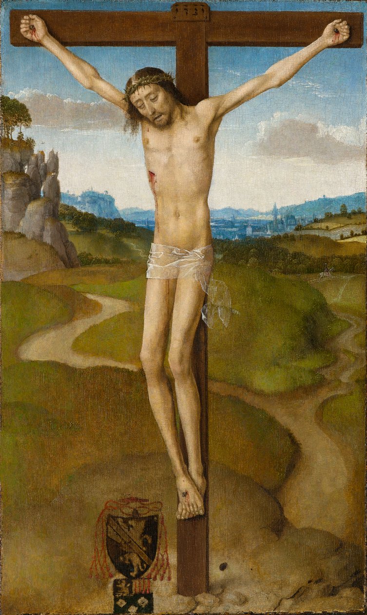 Chrystus na krzyżu, ok. 1480 (olej na desce) autorstwa Hans Memling