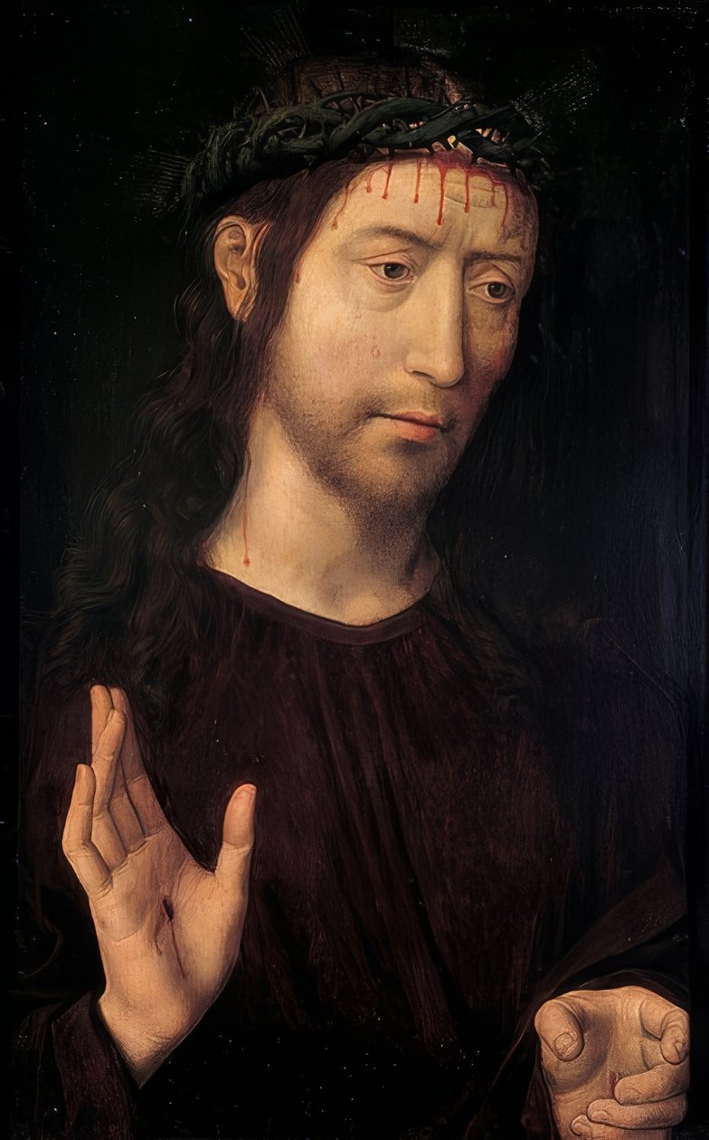Chrystus cierpiący. 1480-90 autorstwa Hans Memling