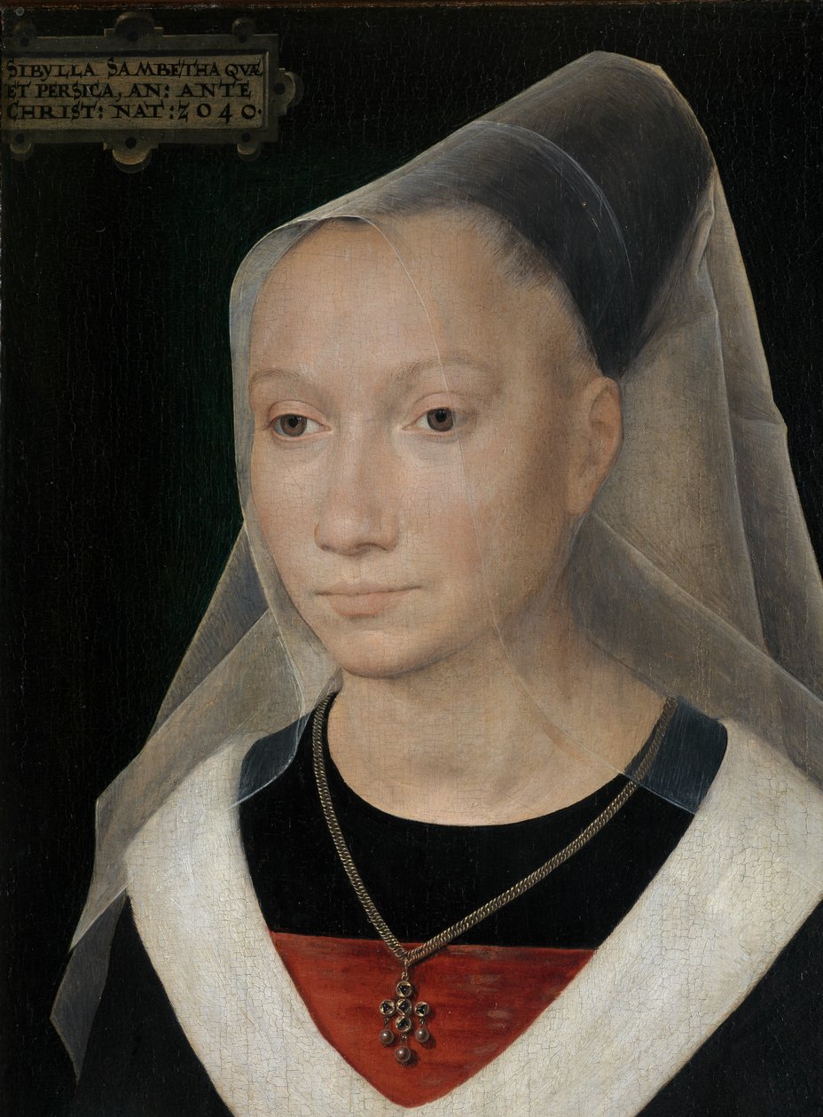 Szczegóły portretu młodej kobiety autorstwa Hans Memling