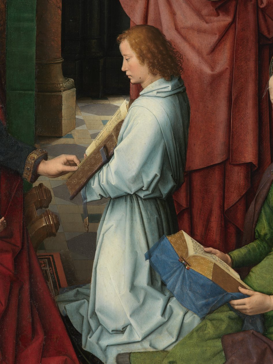 Fragment centralnego panelu Tryptyku św. Jana Chrzciciela i św. Jana Ewangelisty autorstwa Hans Memling