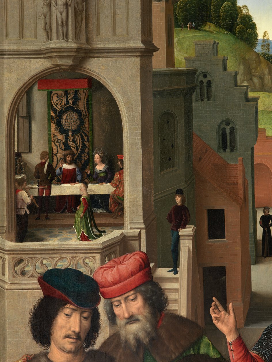 Fragment lewego panelu Tryptyku św. Jana Chrzciciela i św. Jana Ewangelisty autorstwa Hans Memling
