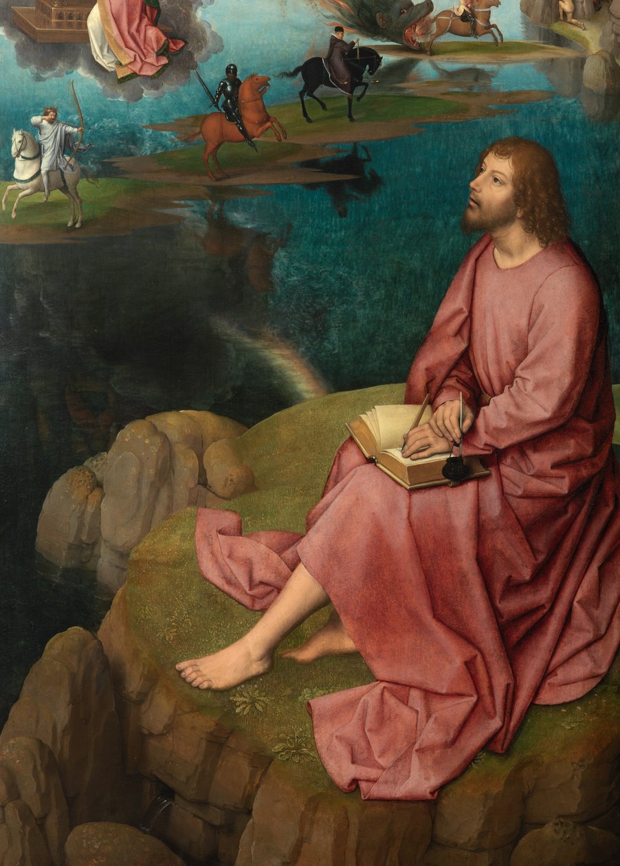 Fragment prawego panelu Tryptyku św. Jana Chrzciciela i św. Jana Ewangelisty autorstwa Hans Memling