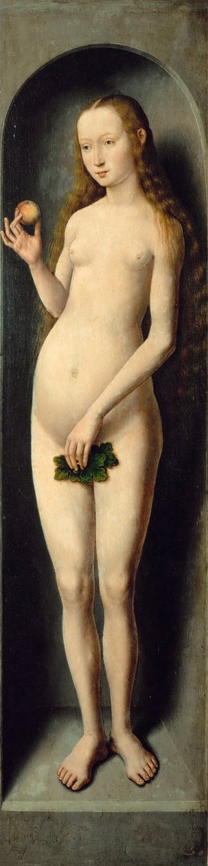 Przeddzień. Skrzydło boczne Małego Tryptyku św. Jana Chrzciciela - Hansa Memlinga (1433/40-1494). Olej na drewnie, ok. 1485. Wymiary: 69,3x17,3 cm. Muzeum Historii Sztuki, Wiedeń autorstwa Hans Memling