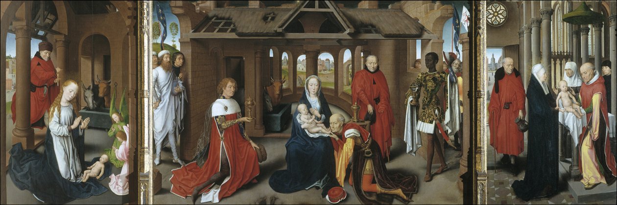 Horoskop. Adoracja Trzech Króli. Ofiarowanie Jezusa w świątyni, 1479-1480 autorstwa Hans Memling