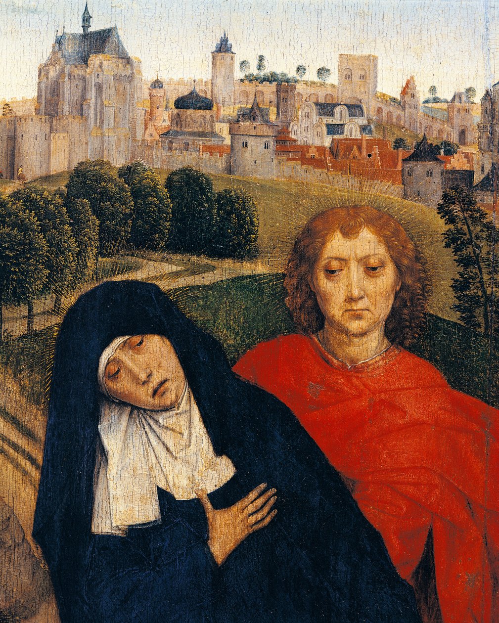 Matka Boska Bolesna, fragment z Ukrzyżowania Hansa Memlinga (ok. 1430-1494) autorstwa Hans Memling