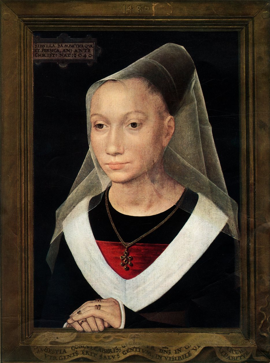 Portret Marii, córki Willema Moreela, 1480. autorstwa Hans Memling