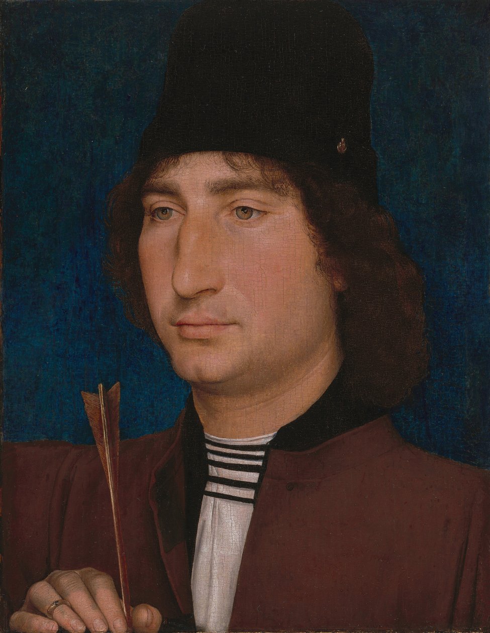 Portret mężczyzny ze strzałą autorstwa Hans Memling