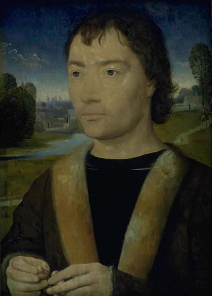 Portret młodzieńca z różańcem autorstwa Hans Memling