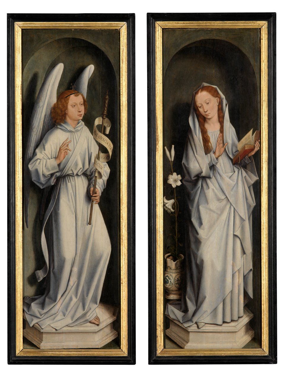 Rewers pary skrzydeł przedstawiający Zwiastowanie (olej na desce) autorstwa Hans Memling