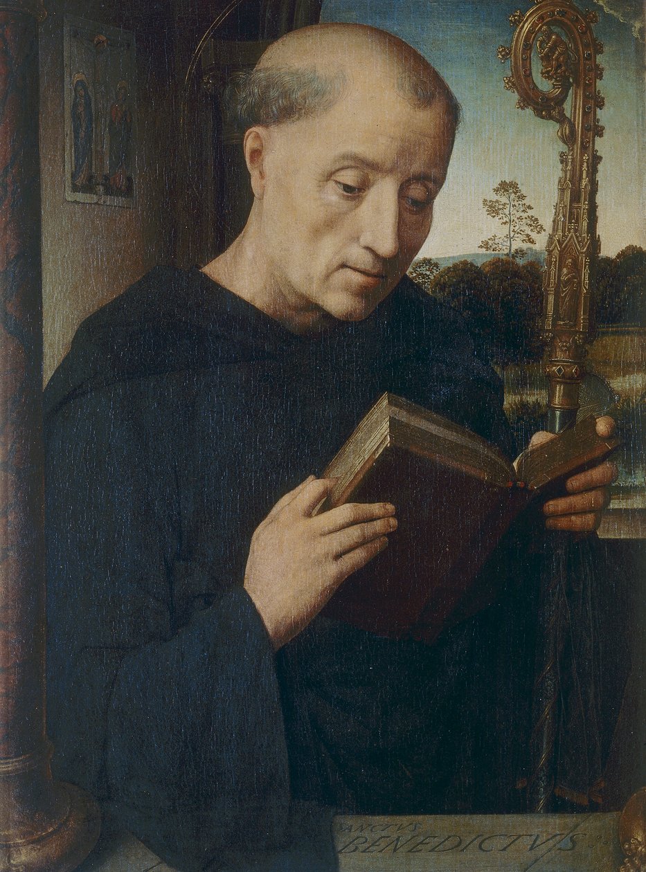 Św. Benedykt, 1487 autorstwa Hans Memling