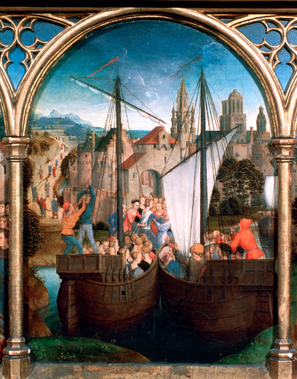 Sanktuarium św. Urszuli, przyjazd do Bazylei, 1489 autorstwa Hans Memling