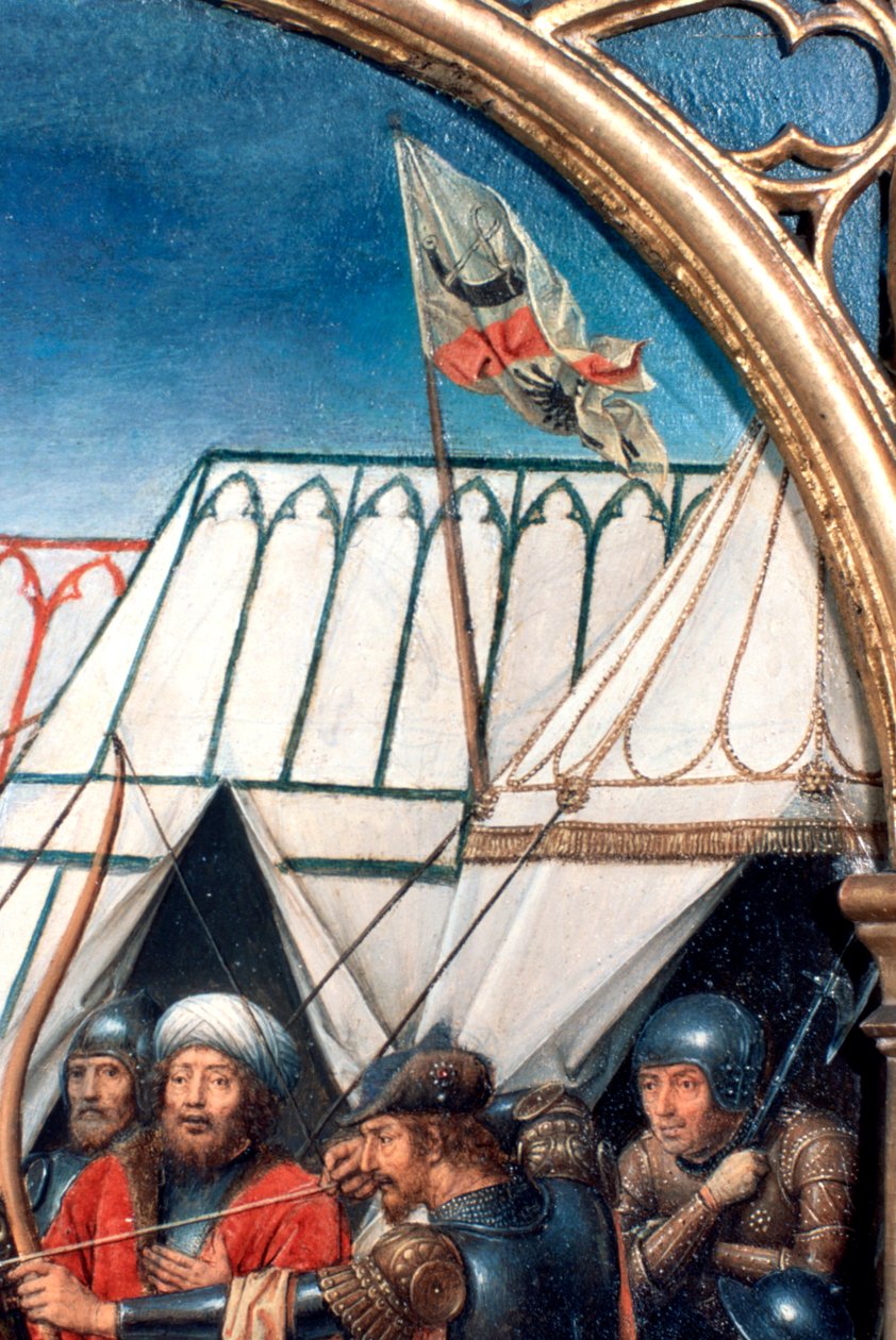 Sanktuarium św Urszuli, Męczeństwo w Kolonii, detal, 1489 autorstwa Hans Memling