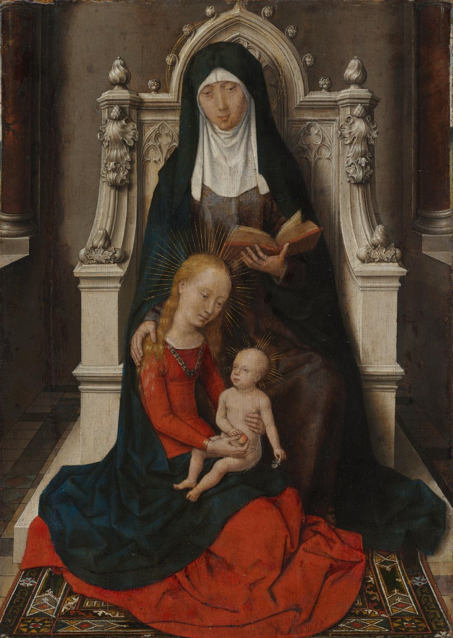 Płyta z dyptyku: Św. Anna z Trójcą (oddzielona strona zewnętrzna od nr inw. 5) autorstwa Hans Memling