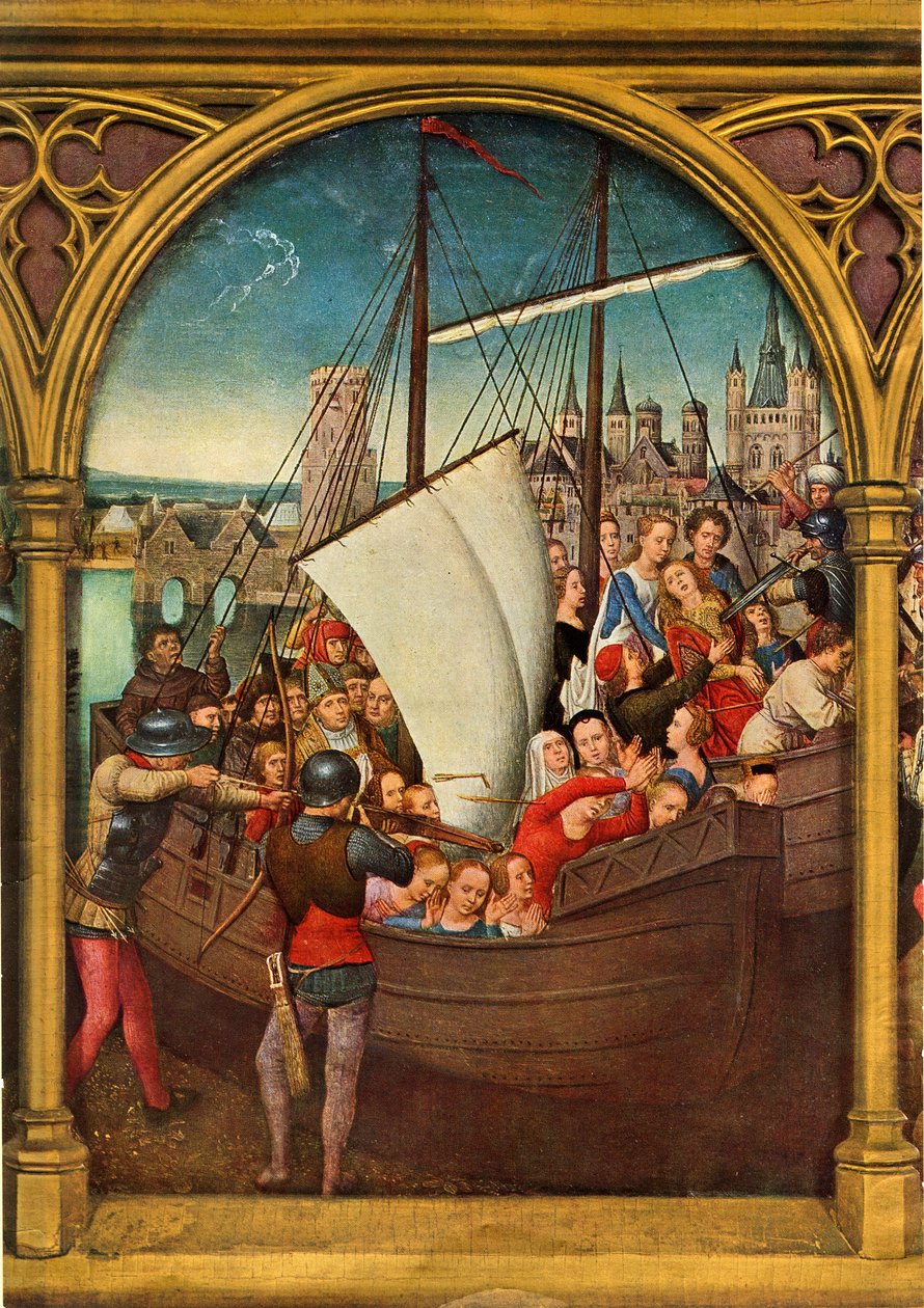 Męczeństwo Dziewic, 1489. autorstwa Hans Memling