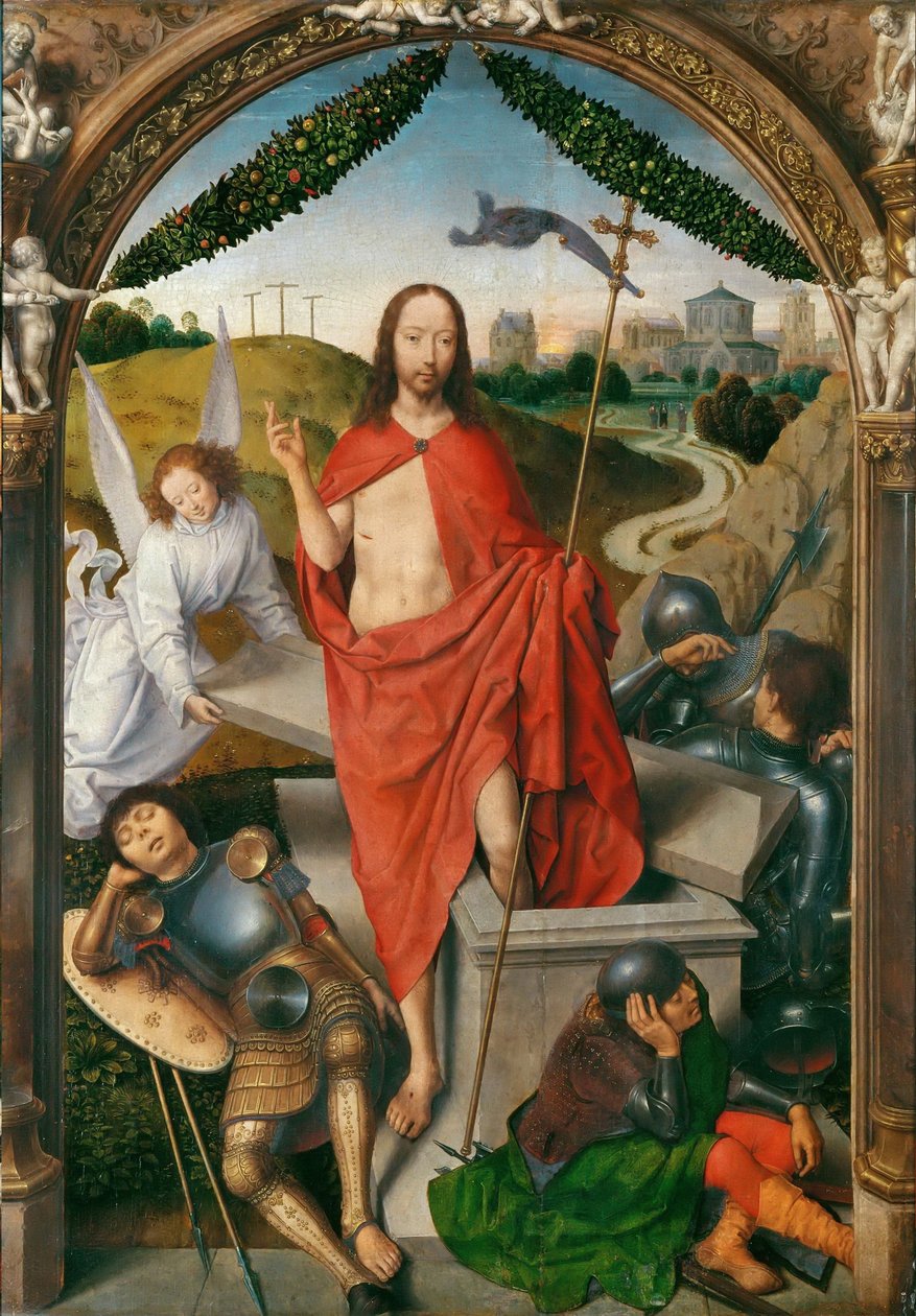 Tryptyk z panelu centralnego Zmartwychwstanie autorstwa Hans Memling