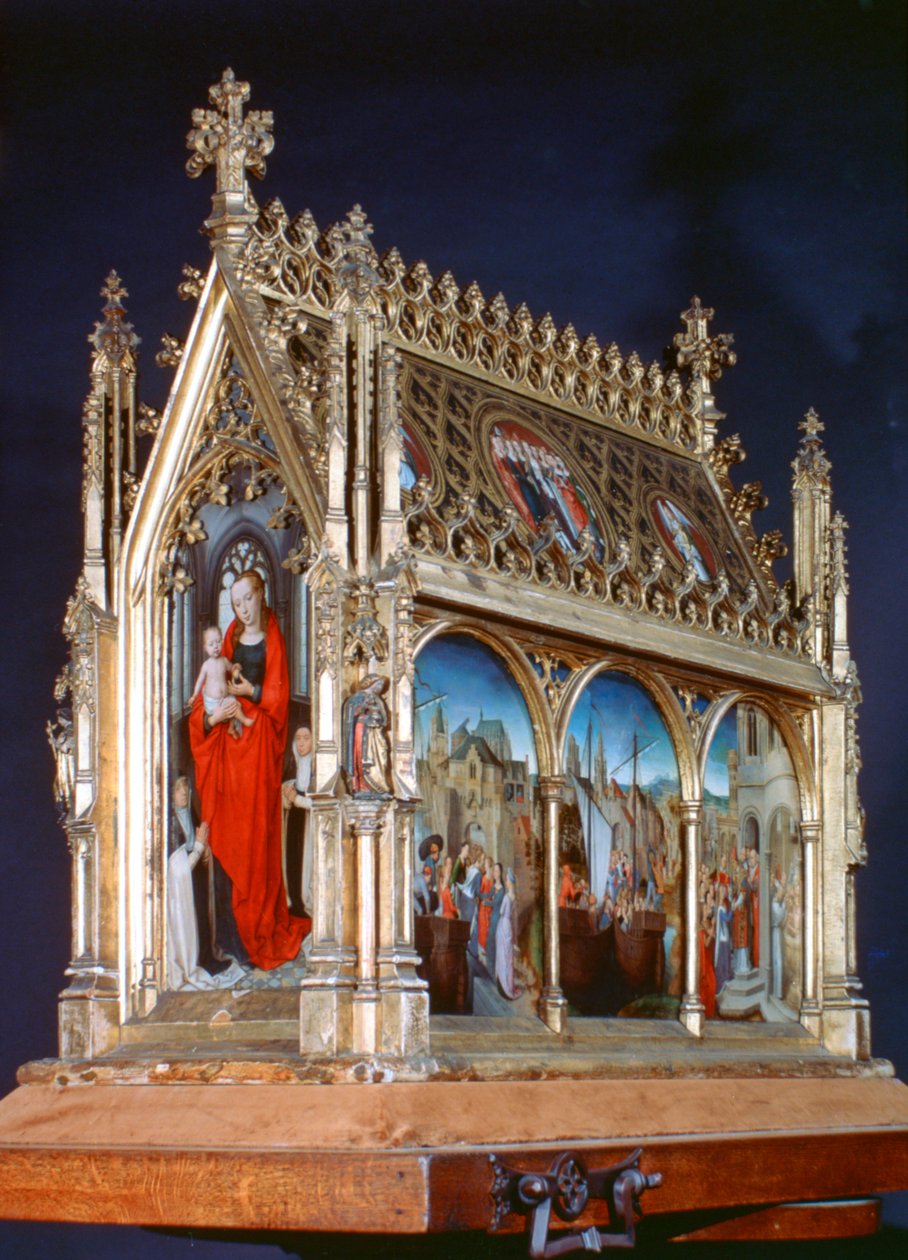 Dziewica z Dzieciątkiem, Sanktuarium św Urszuli, 1489 autorstwa Hans Memling