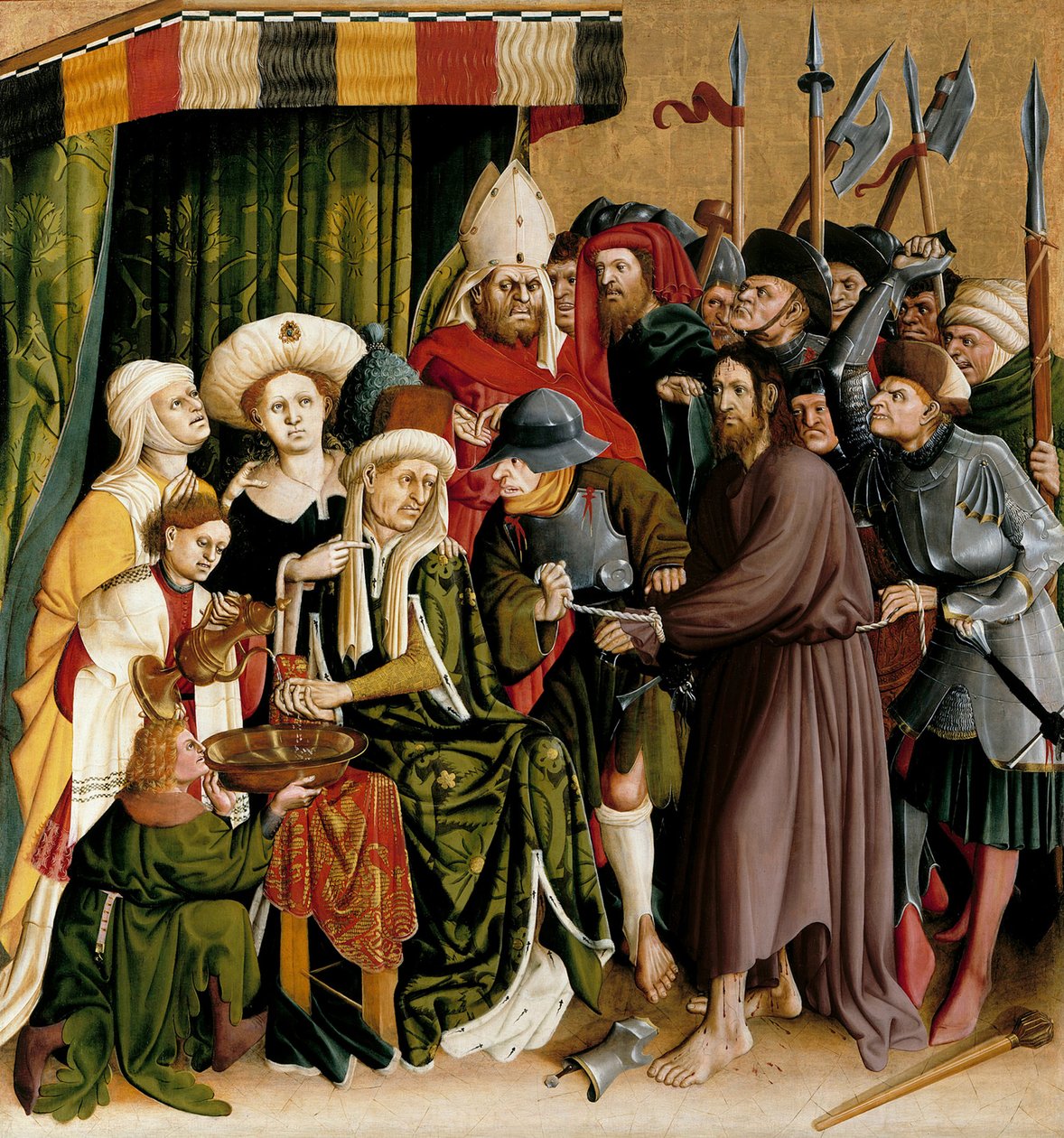 Chrystus przed Piłatem. Skrzydła Ołtarza Wurzachskiego, 1437 autorstwa Hans Multscher