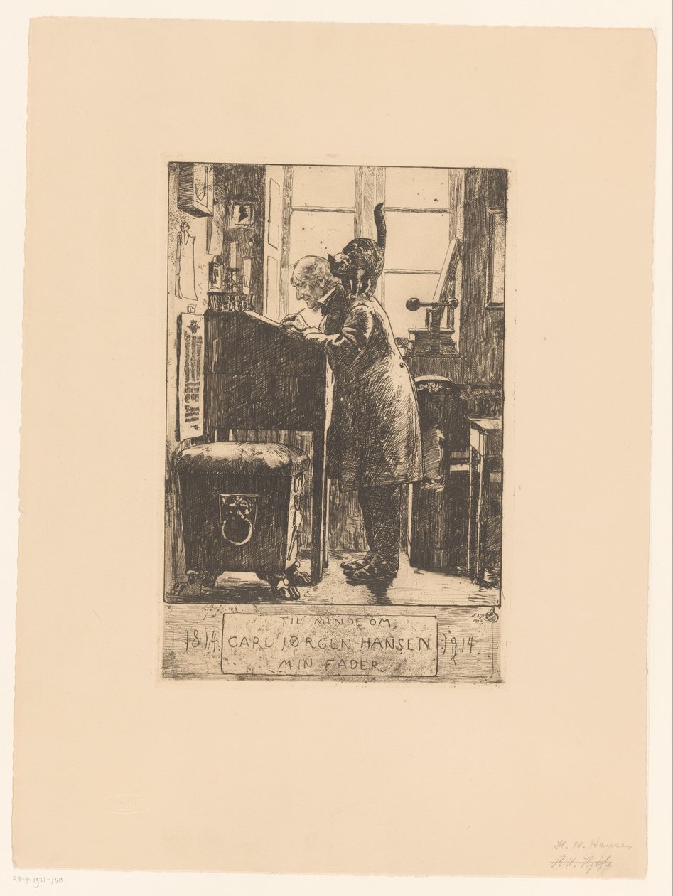Vader van de artist Pamięci Carla Jorgena Hansena, mojego ojca / 1814 1914 autorstwa Hans Nicolai Aksel Hansen
