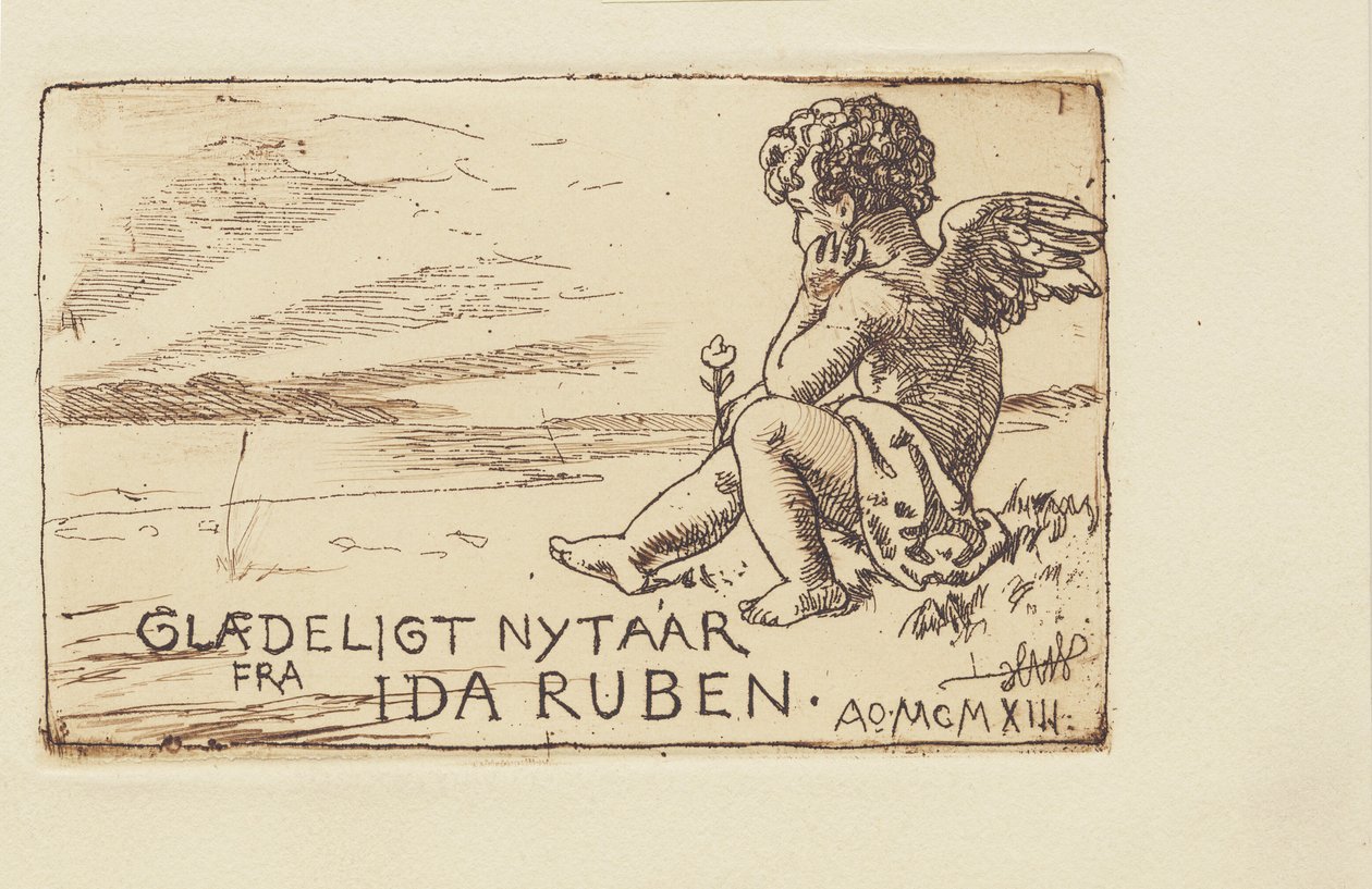 Karta noworoczna autorstwa Hans Nikolaj Hansen