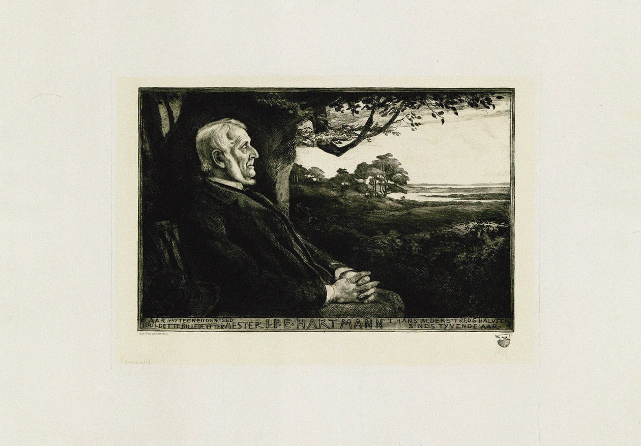 Portret kompozytora Jana Petera Emily Hartmanna 1805-1900, autorstwa Hans Nikolaj Hansen
