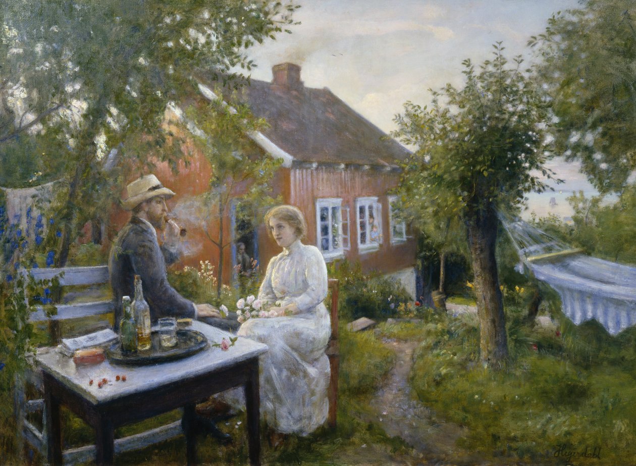 Lato w Aasgaardstrand (olej na płótnie) autorstwa Hans Olaf Heyerdahl