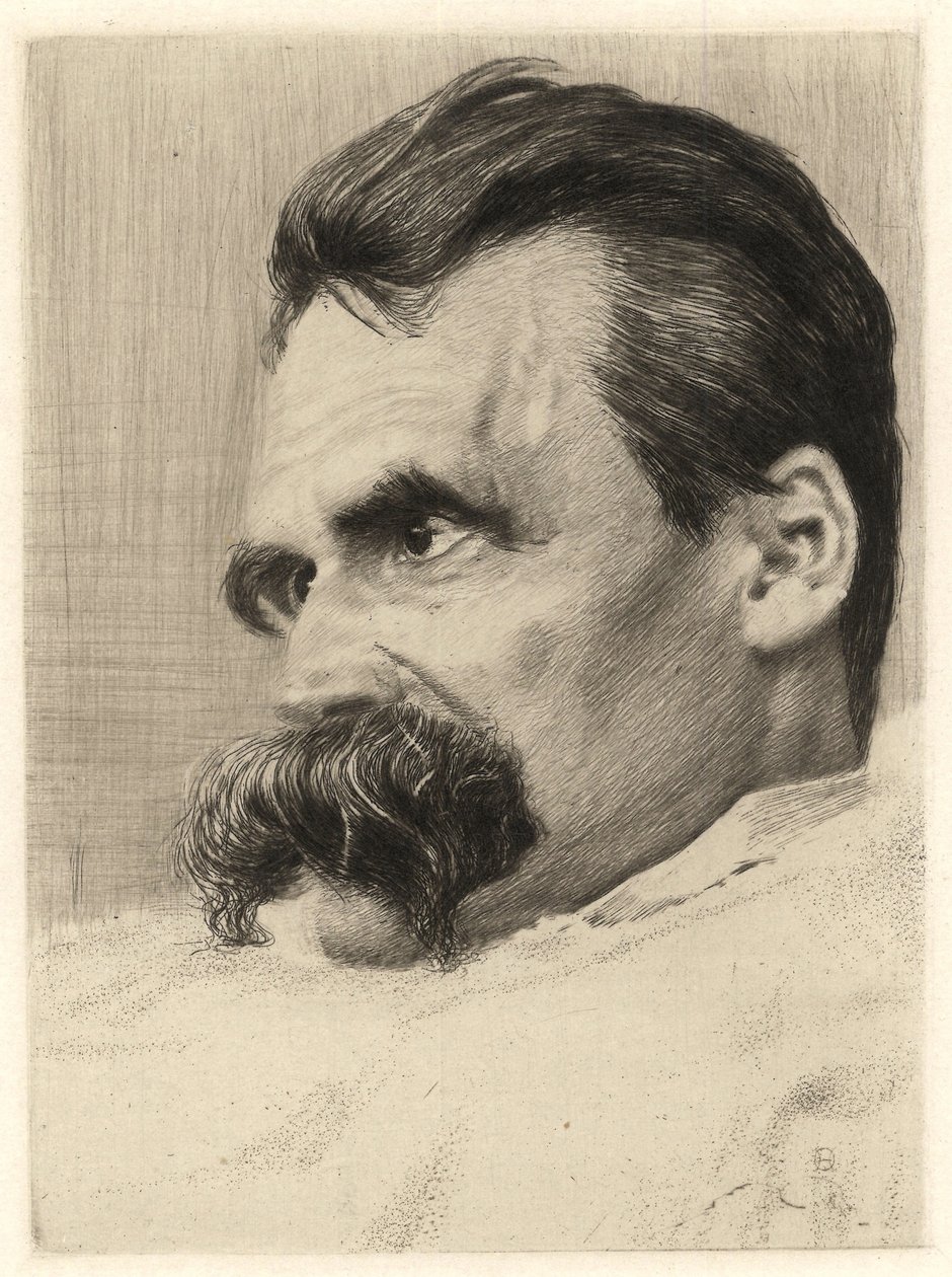 Portret Friedricha Nietzschego (1844 - 1900), niemieckiego filozofa - autorstwa Hansa (Johannesa) Olde (1855-1917) autorstwa Hans Olde
