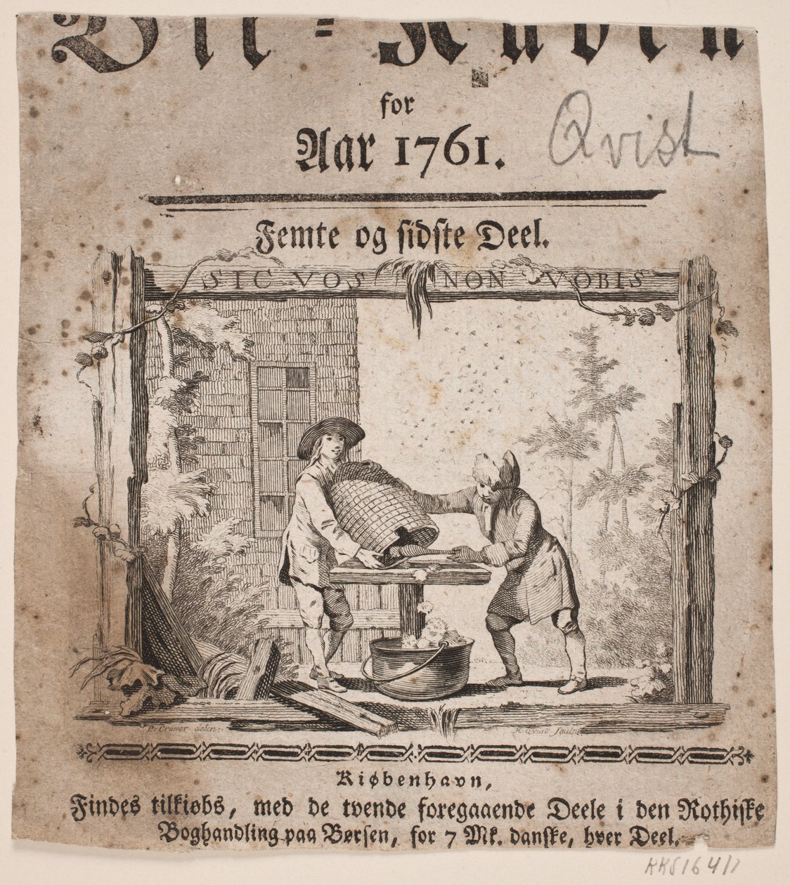 Winieta tytułowa do "Bii-Kuben na rok 1761", część V autorstwa Hans Quist