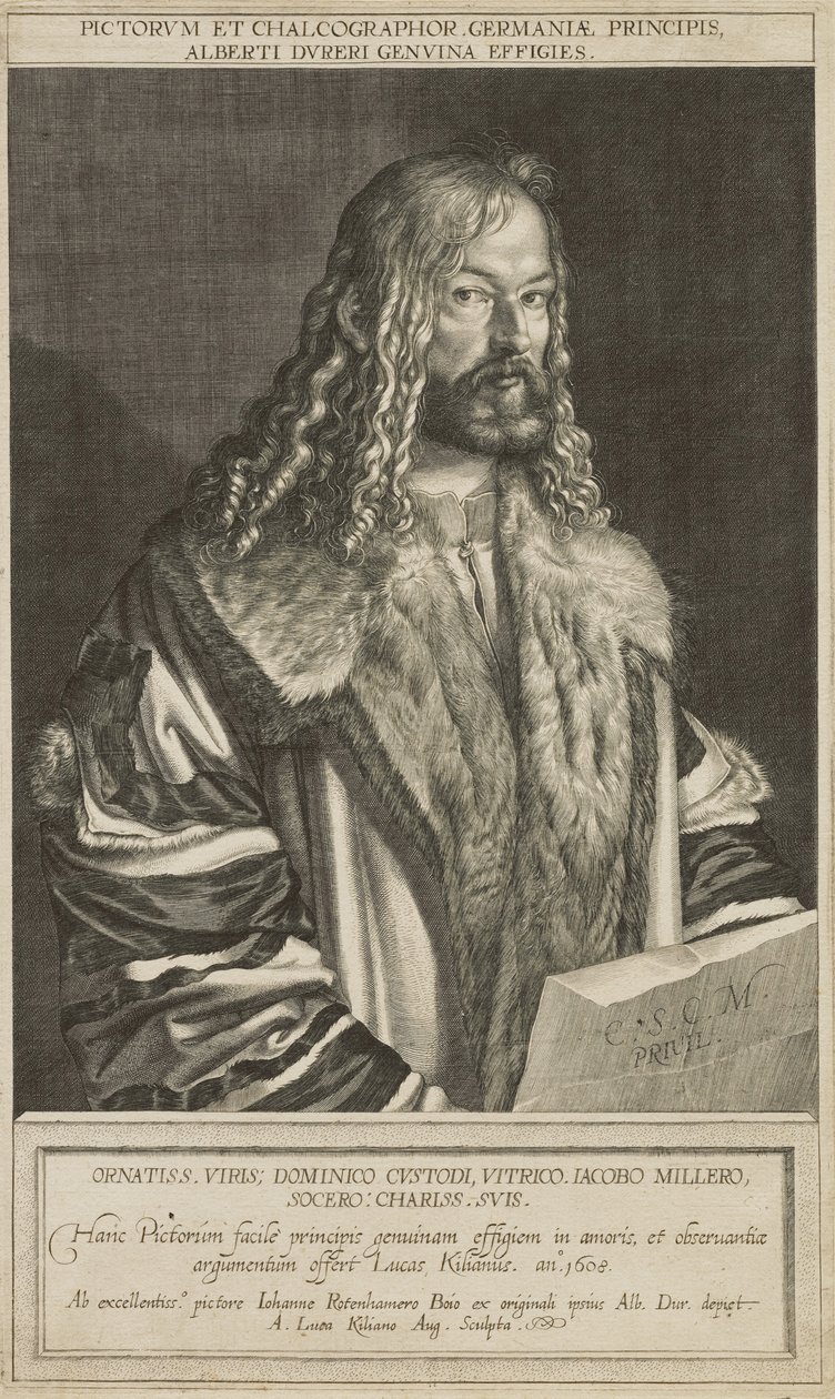 Portret Dürera, rytowany przez Lucasa Kilian autorstwa Hans Rottenhammer